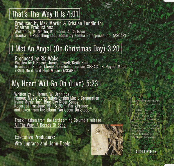 Céline Dion - That's The Way It Is (CD) - Discogs image 4