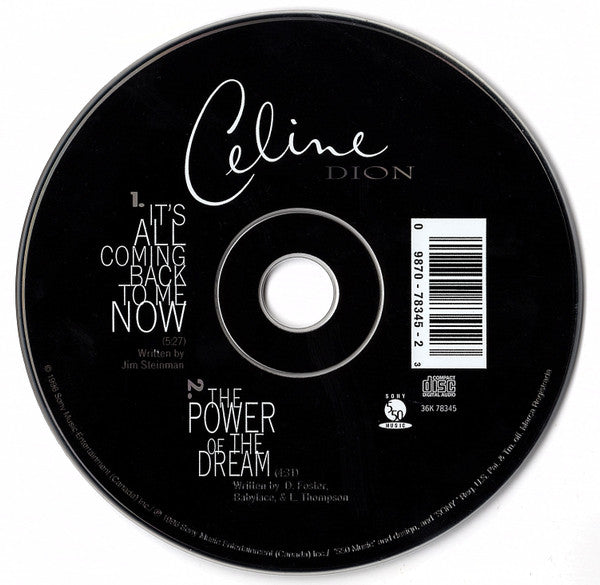 Céline Dion - It's All Coming Back To Me Now / The Power Of The Dream (CD) - Discogs image 3