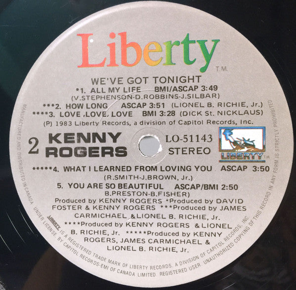 Kenny Rogers - We've Got Tonight (LP) - Discogs image 6