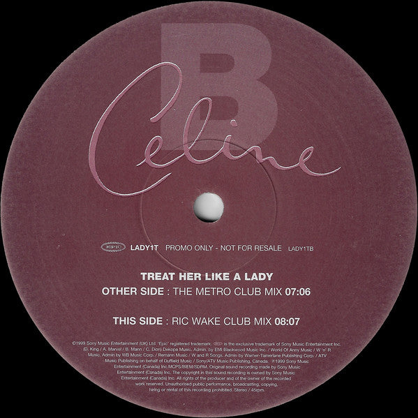 Céline Dion - Treat Her Like A Lady (12") - Discogs image 4