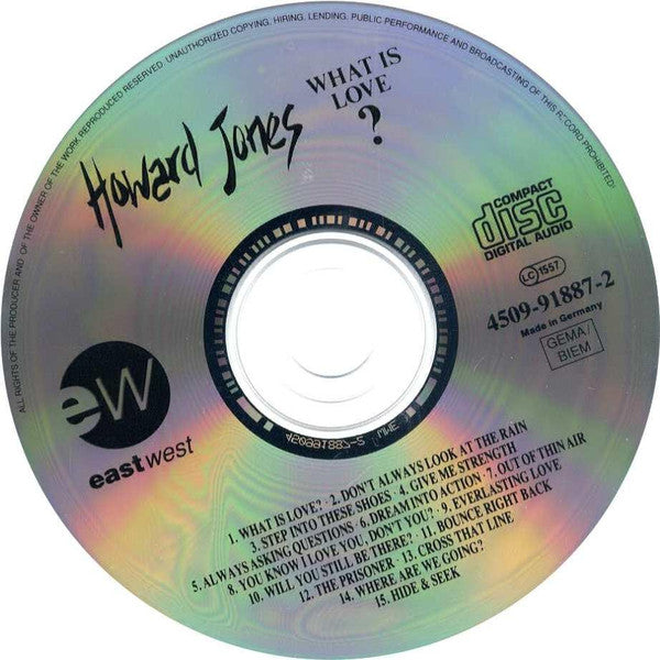 Howard Jones - What Is Love? 15 Classic Tracks (CD) - Discogs image 3
