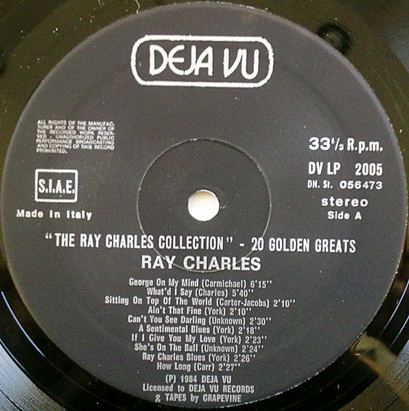 Ray Charles - The Ray Charles Collection - 20 Golden Greats (LP) - Discogs image 3