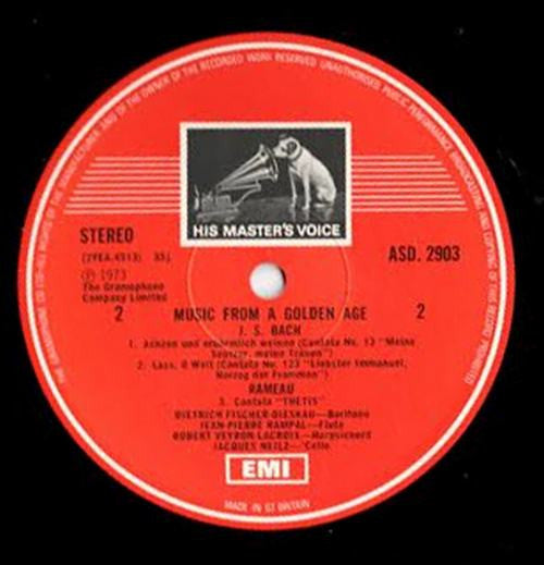 Georg Friedrich Händel, Georg Philipp Telemann, Johann Sebastian Bach, Jean-Philippe Rameau - Music From A Golden Age (LP) - Discogs image 4