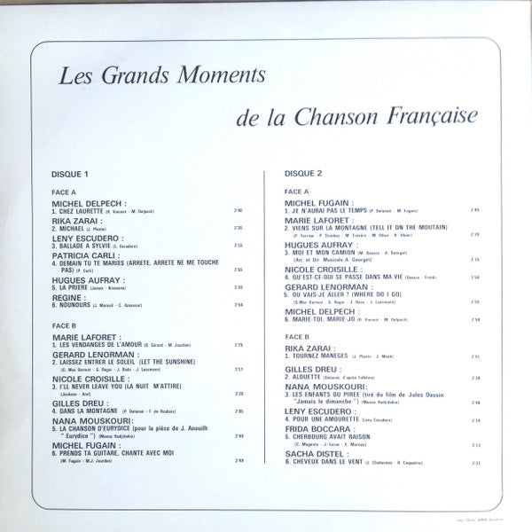 Various - Les Grands Moments De La Chanson Française (2xLP) - Discogs image 2