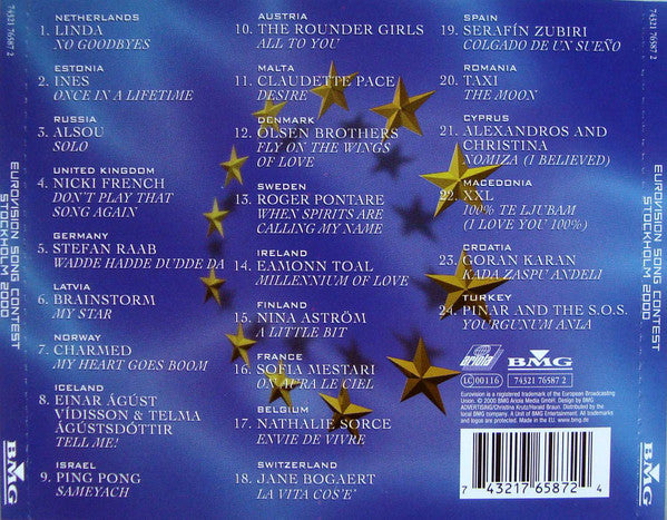 Various - Eurovision Song Contest Stockholm 2000 (CD) - Discogs image 2