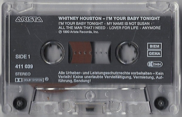 Whitney Houston - I'm Your Baby Tonight (Cassette) - Discogs image 3