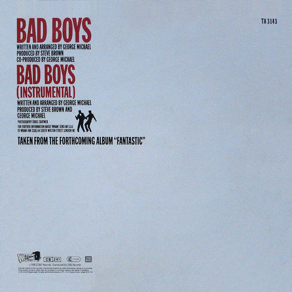 Wham! - Bad Boys (12") - Discogs image 2