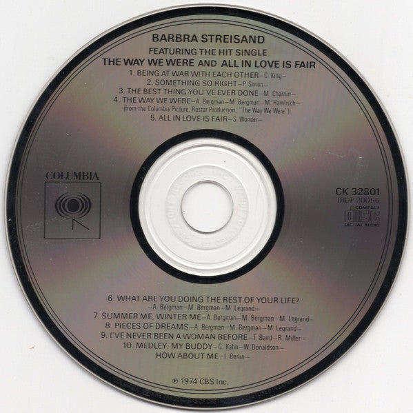 Barbra Streisand - The Way We Were (CD) - Discogs image 3