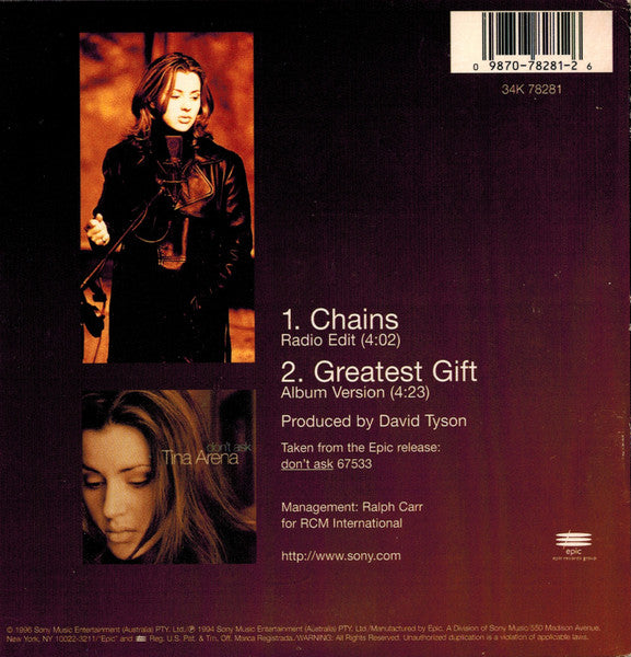 Tina Arena - Chains (CD) - Discogs image 2