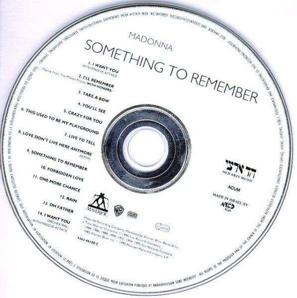 Madonna - Something To Remember (CD) - Discogs image 2