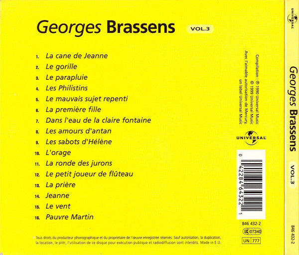 Georges Brassens - Georges Brassens Vol. 3 (CD) - Discogs image 2