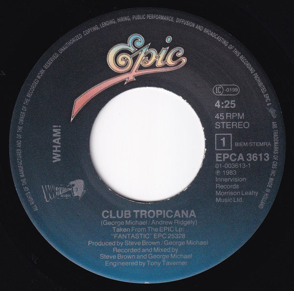 Wham! - Club Tropicana (7") - Discogs image 3