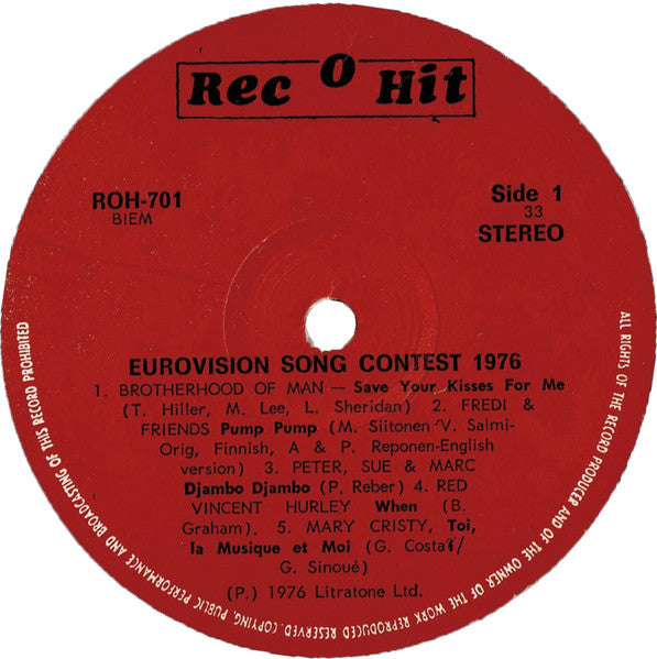 Various - Eurovision 76 (LP) - Discogs image 3