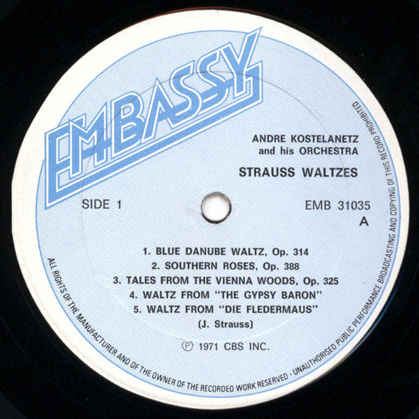 André Kostelanetz And His Orchestra - Strauss Waltzes (LP) - Discogs image 2