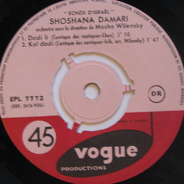 Shoshana Damari - Dodi Li (7") - Discogs image 4
