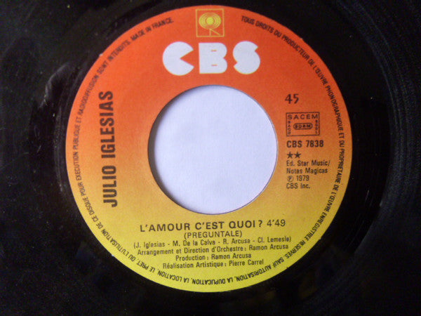 Julio Iglesias - Ou Est Passée Ma Bohème (7") - Discogs image 4