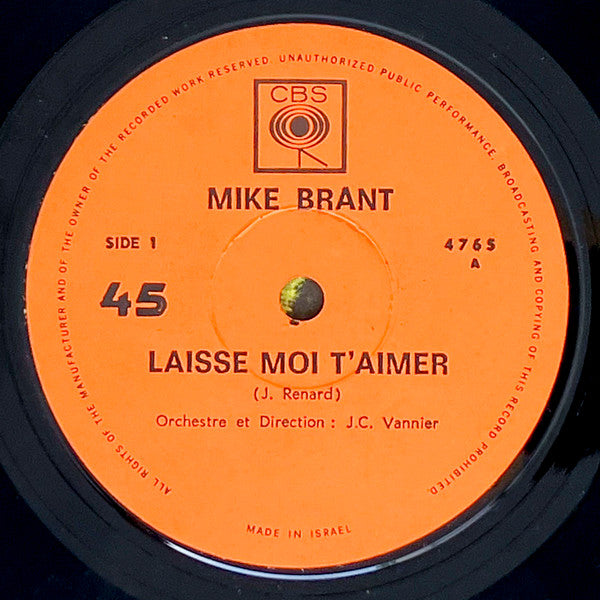 Mike Brant - Laisse Moi T'aimer / Parce Que Je T'aime Plus Que Moi (7") - Discogs image 3