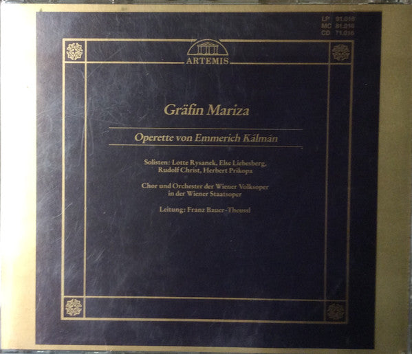 Emmerich Kálmán - Wiener Volksopernorchester, Chor Der Wiener Volksoper, Franz Bauer-Theussl, Lotte Rysanek, Else Liebesberg, Rudolf Christ, Herbert Prikopa - Gräfin Mariza (CD) - Discogs image 3
