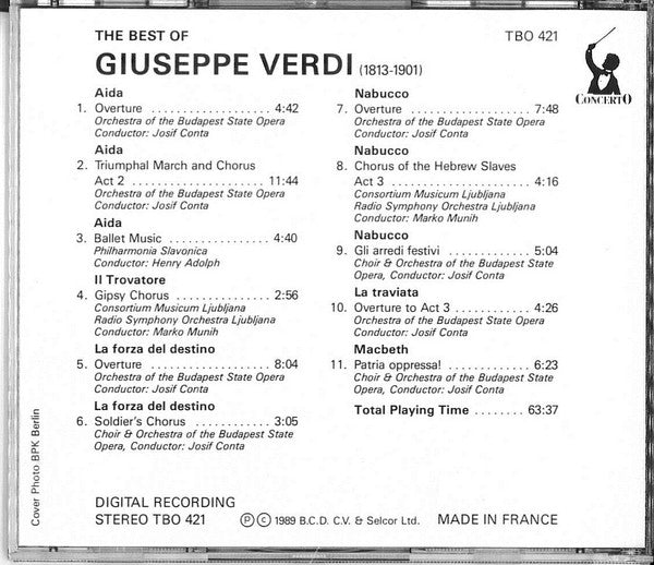 Various - The Best Of Verdi (CD) - Discogs image 2