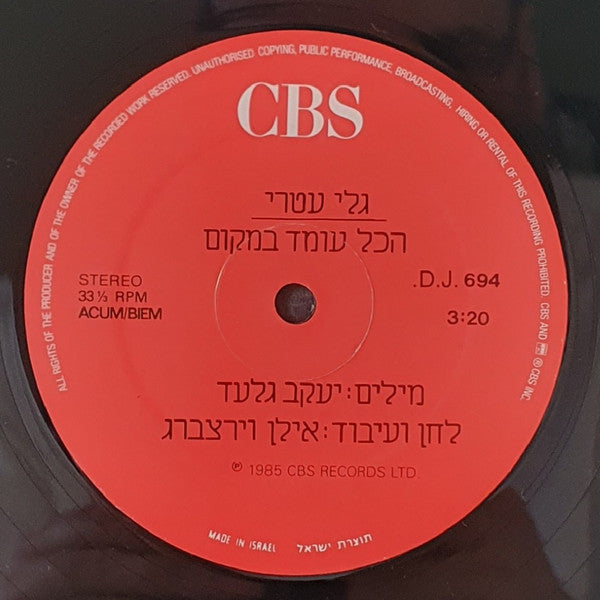 Gali Atari = Gali Atari - All Is Standing Still = הכל עומד במקום (LP) - Discogs image 4