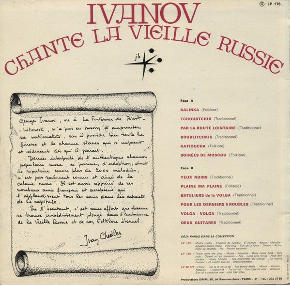 Georges Ivanov - Ivanov Chante La Vieille Russie (LP) - Discogs image 2