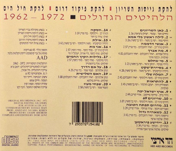 להקת גייסות השריון, Southern Command Troupe, Navy Troupe, The - הלהיטים הגדולים 1962-1972 (CD) - Discogs image 2