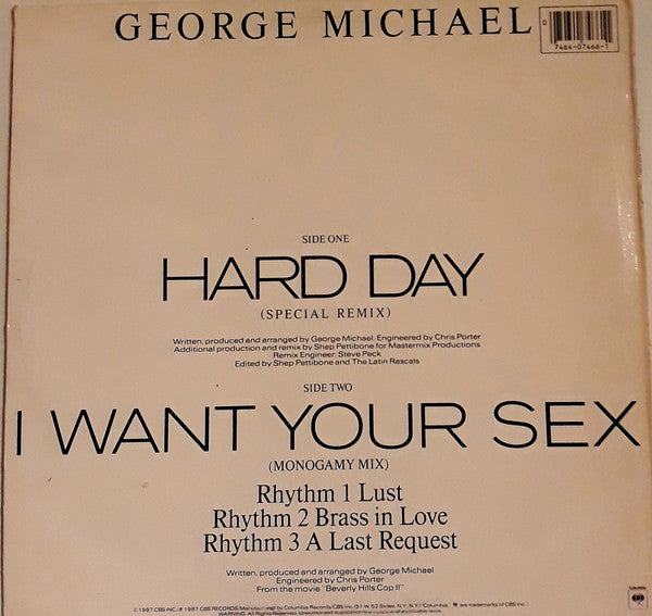 George Michael - Hard Day (Special Remix) (12") - Discogs image 2