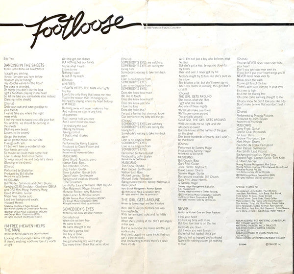 Various - Footloose (Original Motion Picture Soundtrack) (LP) - Discogs image 3