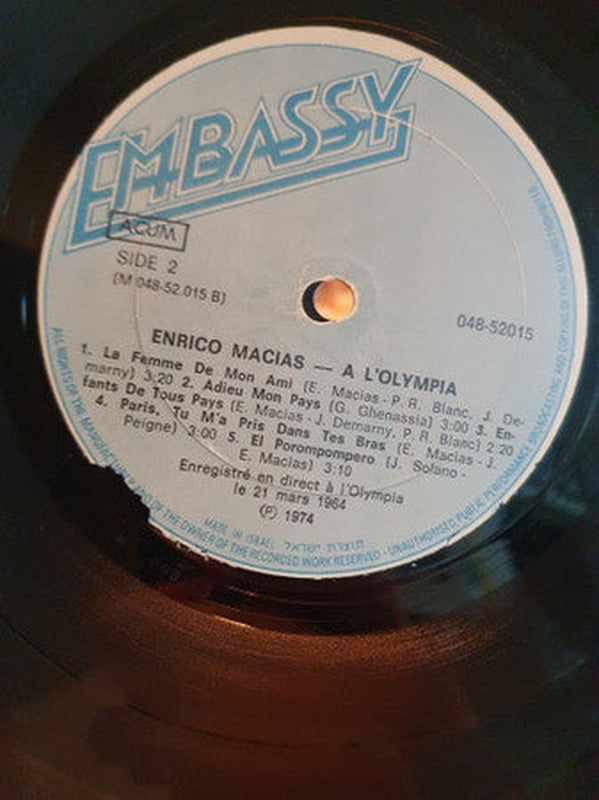 Enrico Macias - En Direct De L'Olympia (LP)