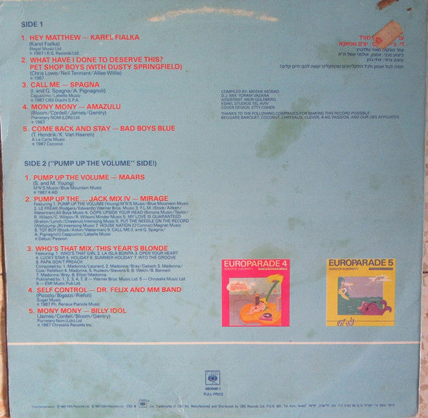 Various - Europarade 6 - Nonstop Europarty (LP) - Discogs image 2