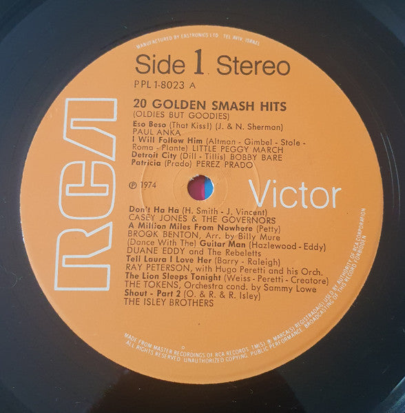 Various - 20 Golden Smash-Hits (LP) - Discogs image 3