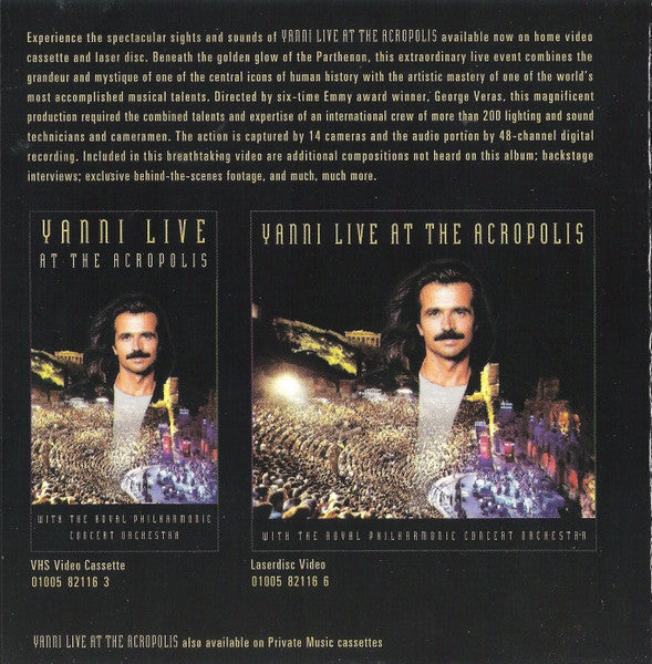 Yanni (2) With Royal Philharmonic Concert Orchestra, The - Live At The Acropolis (CD) - Discogs image 2
