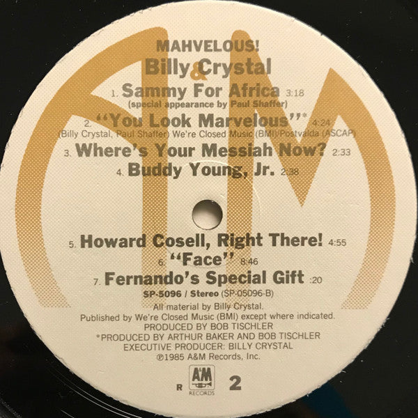 Billy Crystal - Mahvelous! (LP) - Discogs image 4