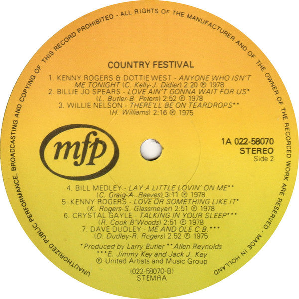 Various - Country Festival (LP) - Discogs image 4