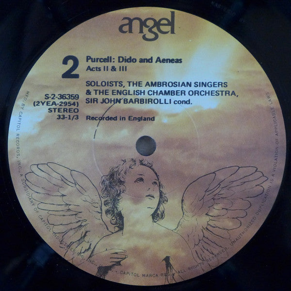Henry Purcell : Victoria De Los Angeles, Peter Glossop, Heather Harper, Patricia Johnson (3), Elizabeth Robson, Clare Walmesley, Sybil Michelow, Robert Tear, Ambrosian Singers, The, English Chamber Orchestra, Raymond Leppard, Sir John Barbirolli - Dido An - Discogs image 4