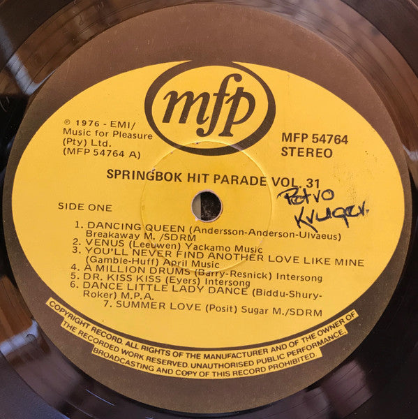 Unknown Artist - Springbok Hit Parade 31 (LP) - Discogs image 3
