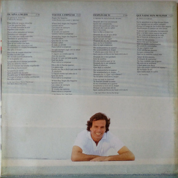 Julio Iglesias - De Niña A Mujer (LP) - Discogs image 3