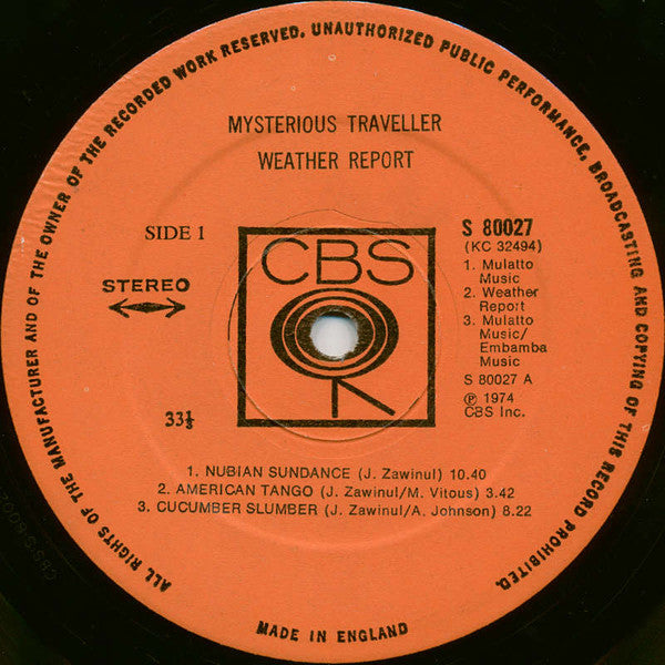 Weather Report - Mysterious Traveller (LP) - Discogs image 4