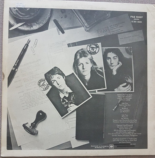 Wings (2) - Band On The Run (LP) - Discogs image 2