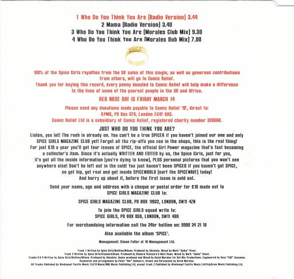 Spice Girls - Who Do You Think You Are / Mama (CD) - Discogs image 3
