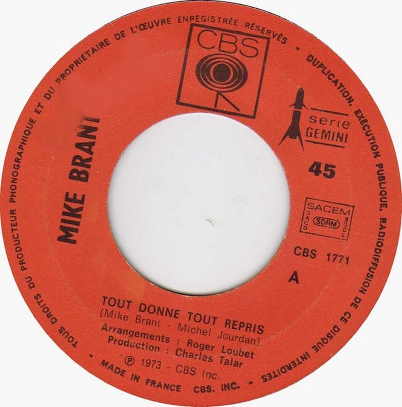 Mike Brant - Tout Donné Tout Repris / La Musique Au Fond Du Cœur (7", Single)