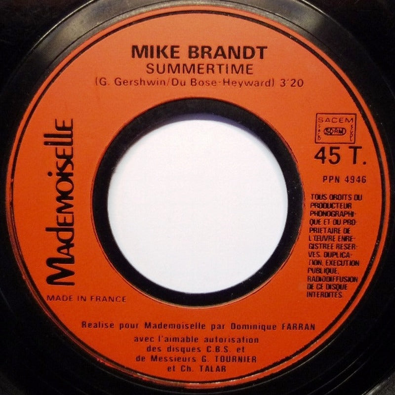 Mike Brandt* - Summertime (7", S/Sided, Promo)
