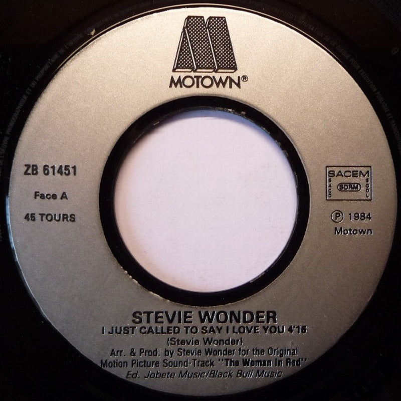 Stevie Wonder - I Just Called To Say I Love You (7", Single)